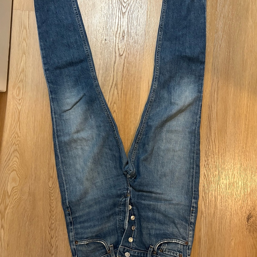 AGOLDE High Rise Straight Blue Denim Jeans